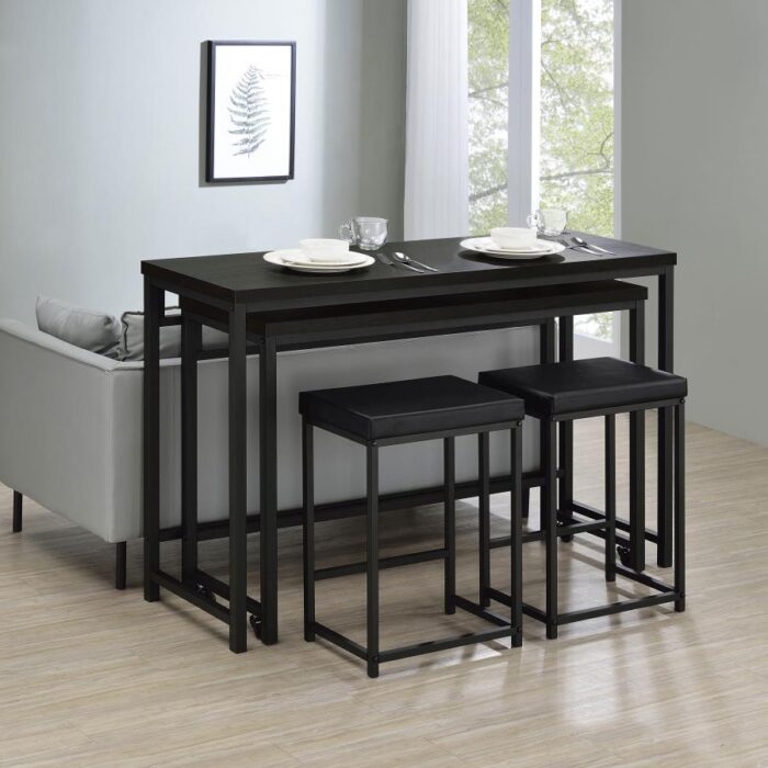JACK 4 PC COUNTER HT BLACK DINING SET - Image 1